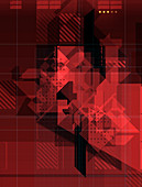 Red geometric pattern, illustration