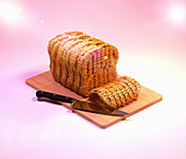 Wheat sheaves forming loaf of bread, illustration