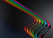 Multicolour curving lines, illustration