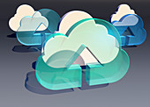 Cloud storage, conceptual illustration