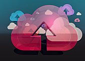 Cloud storage, conceptual illustration