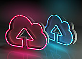 Cloud storage, conceptual illustration