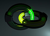 Interconnected rings, illustration