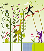 Business jungle, conceptual illustration