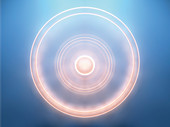 Glowing concentric spinning circles, illustration