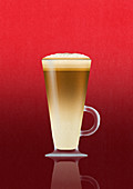 Latte coffee in glass cup, illustration