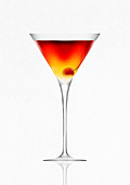 Martini glass with cherry inside, illustration