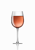 Single glass of rose wine, illustration