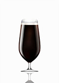 Stemmed glass of stout beer, illustration