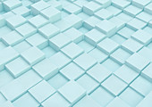 Uneven surface with building blocks, illustration