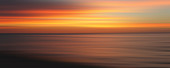 Defocused view of sunset over ocean, illustration