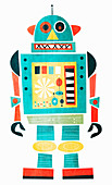 Toy robot, illustration