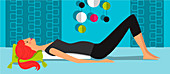 Woman doing relaxation exercise, illustration