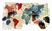 Computer hackers and global cyber attack, illustration