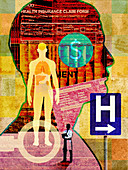 Medical insurance collage, illustration