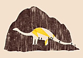 Archaeologists unaware of dinosaur shape, illustration
