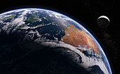 Australia and Indonesia from space, illustration