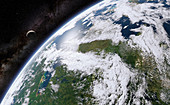 Hudson Bay from space, illustration