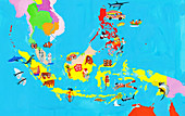 Map of Southeast Asia, illustration