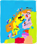 Map of Scandinavia, illustration