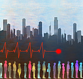 Urban health, conceptual illustration