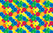 Abstract pattern of multi coloured circles, illustration