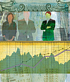 Business, finance and banking collage, illustration