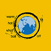 Planet earth as heating thermostat, illustration