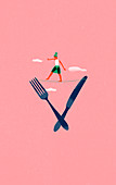 Eating disorder, conceptual illustration
