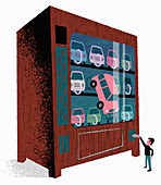 Car vending machine, illustration