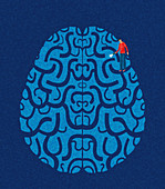 Neurology research, conceptual illustration