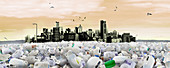 Plastic waste, illustration