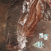Lithium mine on Salar de Atacama, satellite image