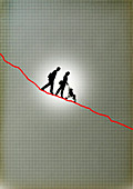 Decline of resources, conceptual illustration
