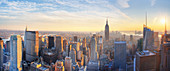 New York City, USA, at sunset