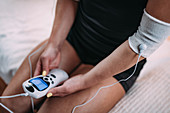 Physical therapy with TENS machine