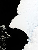 Cracks in Brunt ice shelf in Antarctica,satellite image