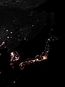 Lighting intensity in Japan,2012-2016