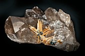 Rutile and hematite in quartz