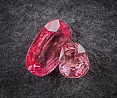 Pink ruby gemstones