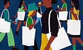 Reusable tote bags,illustration
