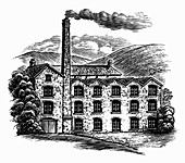 Engraving of mill building