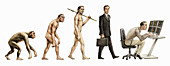 Evolution stages of man,illustration