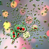 Carbon dioxide molecules,illustration