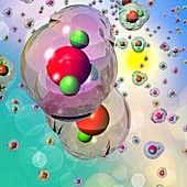 Water molecules,illustration