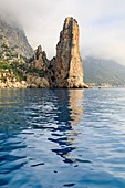 Limestone pillar on Sardinian coast,Italy
