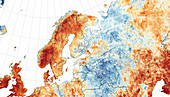2018 European heatwave,temperature anomaly map