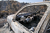 Remains of a burnt car