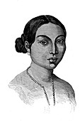 Caroline Islands woman,19th Century illustration