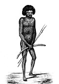 New Zealand man,19th Century illustration